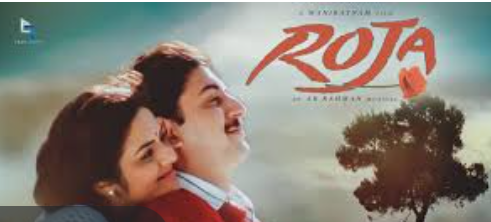 Mani ratnam की फिल्म रोजा का पोस्टर।